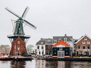 windmill, mill, river