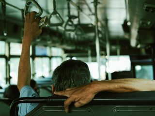 man, bus, transport